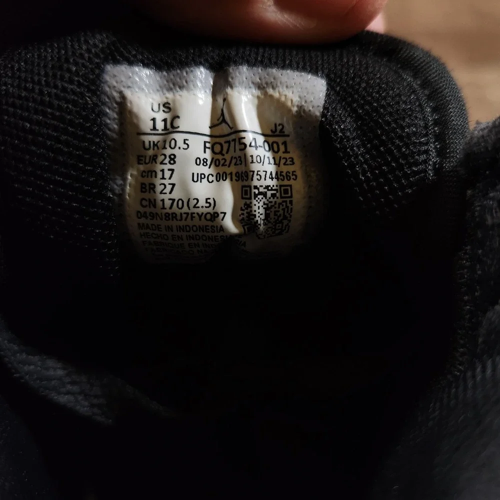 Air Jordan 1 Toddler 11C Black Mid SE Craft TD Dark Smoke Red FQ7754-001